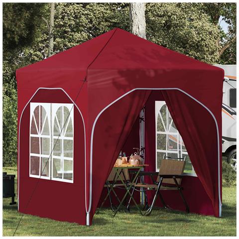 Tenda per feste a pop-up 192 x 192 x 245 cm Borgogna - Foto 2