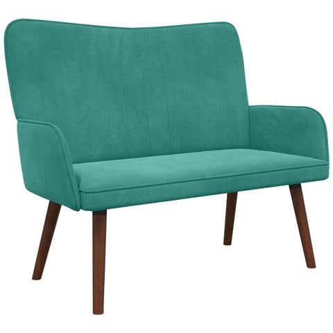 Sofa a Due Posti Turchese 115 x 61 x 87 cm Velluto - Foto 1