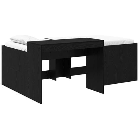 Letto alto per bambini con scrivania Nero 80 x 200 cm - Foto 1