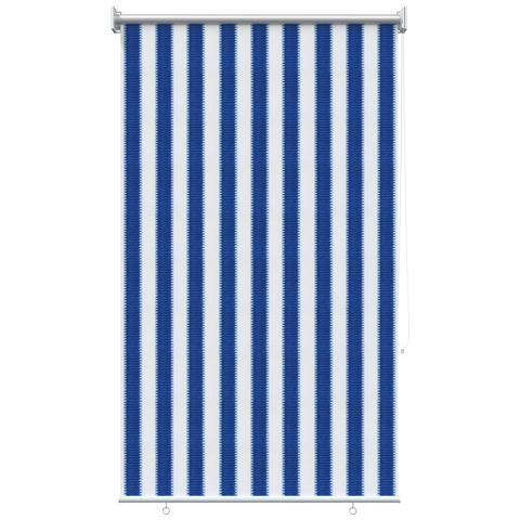 Tenda a Rullo Esterno Blocco UV 90% Strisce Blu e Bianche HDPE - Foto 1