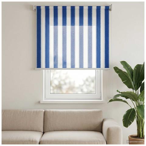 Tenda a Rullo Esterno Blocco UV 90% Strisce Blu e Bianche HDPE - Foto 2