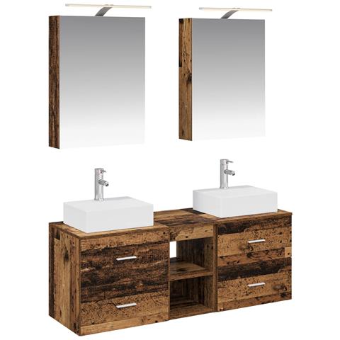 Set di mobili per il bagno 5 pcs Legno antico - Foto 1