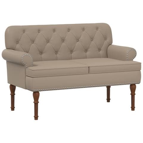 Loveseat con bottoni imbottiti Cappuccino 120 x 65 x 77 cm - Foto 1
