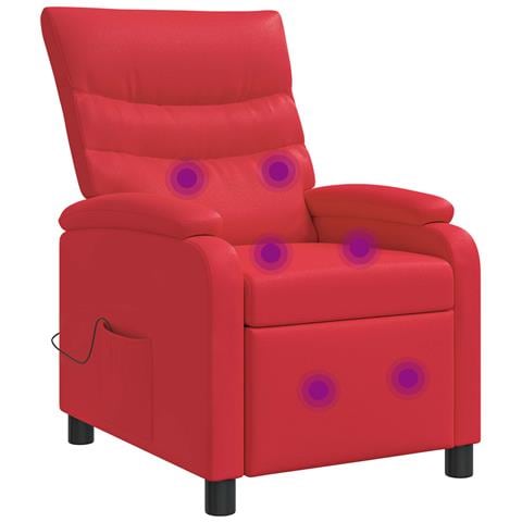 Poltrona Massaggiante Rosso Similpelle - Foto 1