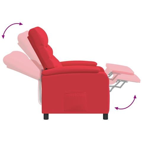 Poltrona Massaggiante Rosso Similpelle - Foto 9