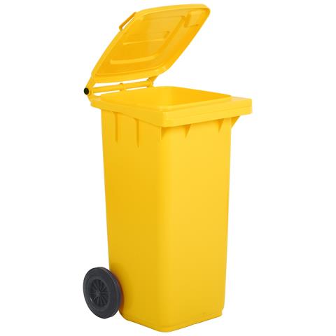 Bidone Carrellato Per Raccolta Differenziata 120 Litri - Giallo - Foto 1