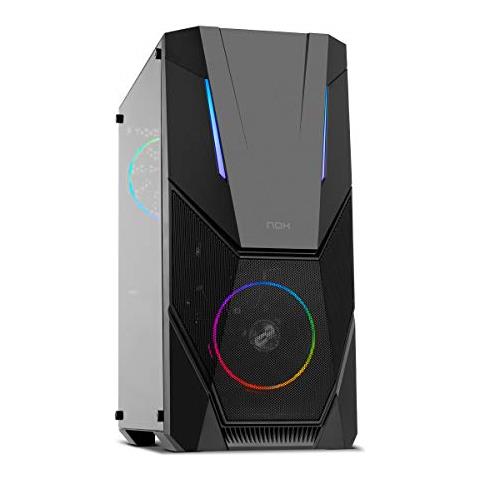 Nox Infinity Delta -nxinftydelta- Semitorre Striscia Led Argb Atx-micro Atx-itx, Laterale Acrilico, 2 Ventole Argb 120 Mm Preinstallate, Usb 3.0, Spazio Per Fino A 8 Ventole, Colore: Nero - Foto 1