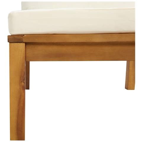 Divano Da Giardino A 2 Posti Con Cuscino Crema Massello Acacia - Foto 4