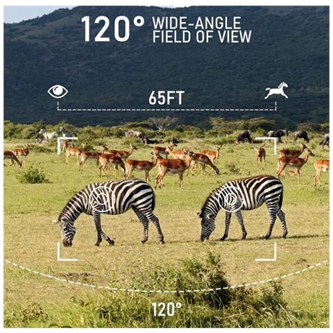 4k 32mp Tracking Camera Per Adulti, Videocamera Da Gioco Con Visione Notturna 0.1 Tempo Di Innesco Attivato Dal Movimento Obiettivo Grandangolare 120°, Telecamera Da Caccia Ip66 Con 40 Led Ir Non Emit - Foto 2