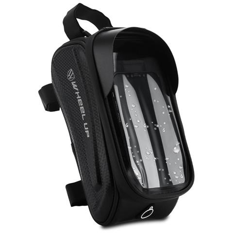 Borsa Da 7 Pollici Per Cellulare In Bicicletta In Nero - Borsa A Telaio Con Porta Cellulare Per Telefoni Cellulari Fino A 7 Pollici - Impermeabile Con Touchscreen, Parasole, Foro Per Le Cuffie - Foto 1