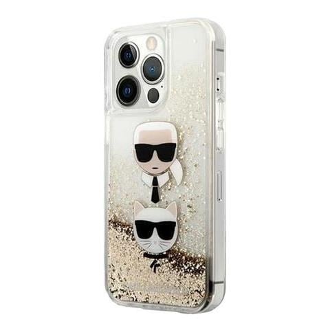 Hard Cover Karl And Choupette Head Liquid Glitter Gold, For Iphone 13 Pro Max, Klhcp13xkicgld (klhcp13xkicgld) - Foto 1