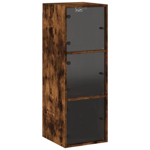 Mobile A Muro Con Ante In Vetro Rovere Fumo 35x37x100 Cm - Foto 2