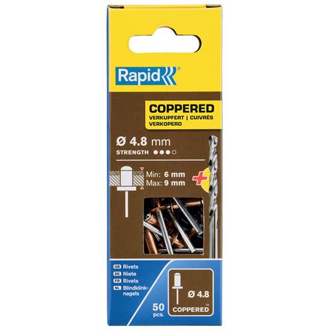 Rivetto 5001467 Punta Da Trapano Ø 4,8 X 12 Mm Rame Alluminio (50 Unità) - Foto 1