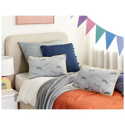 Set Di 2 Cuscini Arales Cotone 30 X 50 Cm Grigio Chiaro Trama Animale - Foto 1