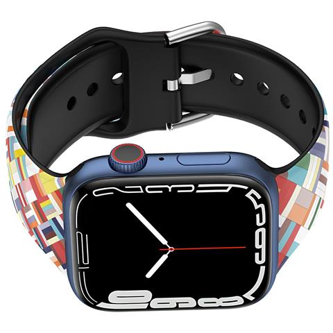 Cinturino Per Apple Watch 38/40/41mm In Tpu Abstract, Multicolore - Foto 7