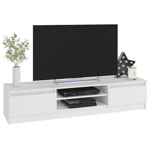 Set di Mobili per TV, Mobiletto Basso + 2 Pensili, 240x40x140 cm, Colore Bianco - Foto 6