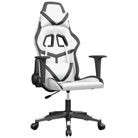 Sedia Da Gaming Bianco E Nero In Similpelle - Foto 2