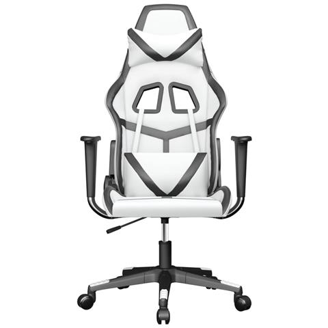 Sedia Da Gaming Bianco E Nero In Similpelle - Foto 3