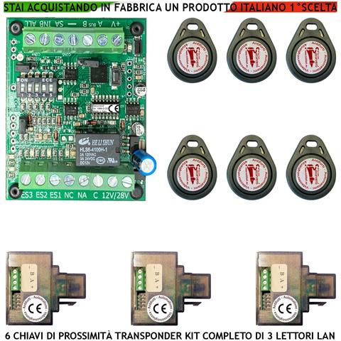 Chiave Di Prossimità 3 Lettori Universali Lan Rj45 Qualsiasi Marca 6 Trasponder Uscita Relè C.nc.na 1ax24v Funzione Im - Foto 1