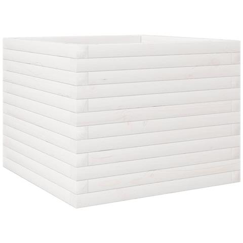 Fioriera Da Giardino Bianca 60x60x45,5cm Legno Massello Di Pino - Foto 2