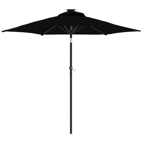 Ombrellone Giardino Con Led Palo Acciaio Nero 225x225x212 Cm - Foto 2
