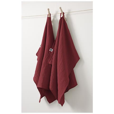2 Asciugamani 50 X 70 Cm Gaïa Fecce Di Vino - Foto 1