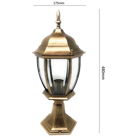 Lampioncino Per Cancello Lampione Lanterna In Vetro Attacco E27 Bronzo Es45 - Foto 3