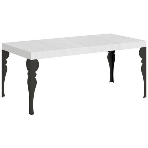 Tavolo Allungabile 90x90/246 Cm Paxon Premium Bianco Frassino Telaio Antracite - Foto 1