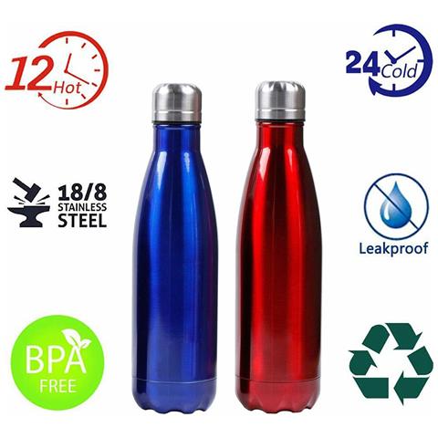 Portatile Borraccia Bottiglia D'acqua Acciaio Inox Termica Caldo Freddo 500 Ml - Foto 1