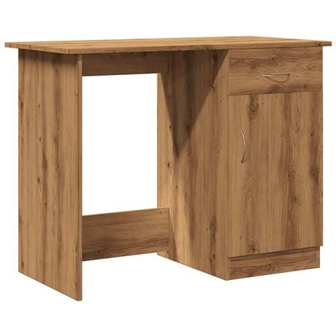 Scrivania Rovere Artigianale 100x50x76 Cm In Legno Multistrato - Foto 2