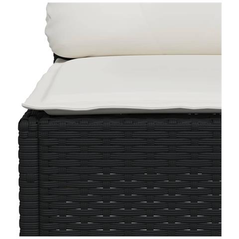 Set Divani da Giardino con Cuscini 8 pz Nero in Polyrattan - Foto 9