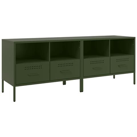 Mobili Tv 2pz Verde Oliva 68x39x50,5 Cm In Acciaio - Foto 2