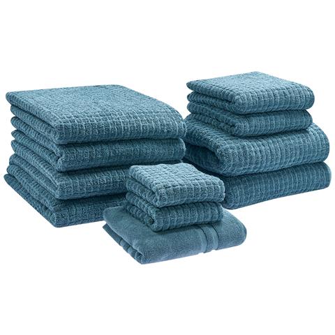 Set Di 11 Asciugamani Atai Cotone Blu - Foto 2