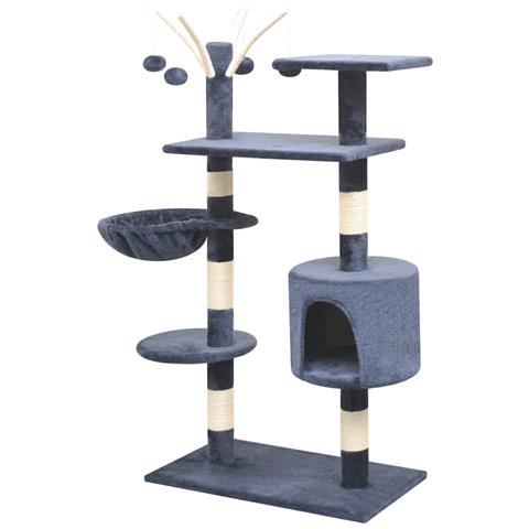 Lusso Casadino -  Albero Per Gatti Con Tiragraffi Sisal 125 Cm Blu Scuro - Foto 1