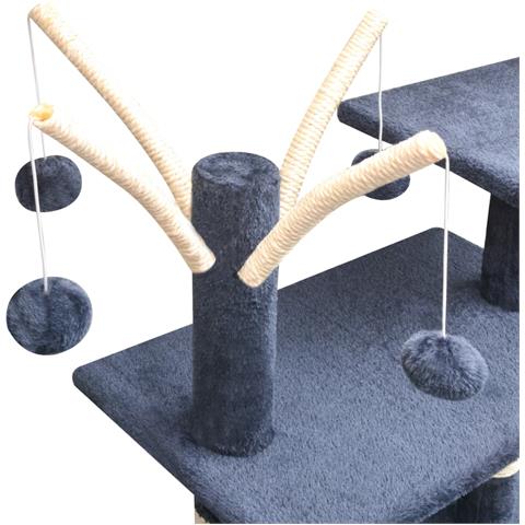 Lusso Casadino -  Albero Per Gatti Con Tiragraffi Sisal 125 Cm Blu Scuro - Foto 4