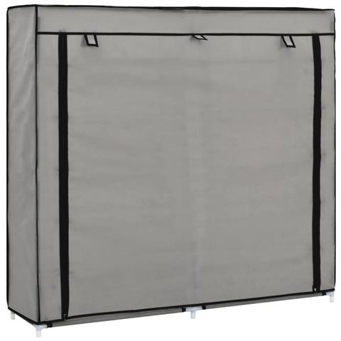 Scarpiera Coperta Grigia 115x28x110 Cm In Tessuto - Foto 2