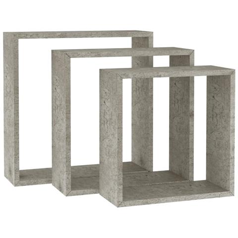 Lusso Casadino -  Mensole A Cubo Da Parete 3 Pz Grigio Cemento - Foto 1