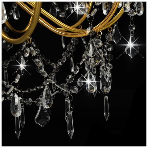 Lusso Casadino - Lampadario Con Perline Dorato 12 Lampadine E14 - Foto 7