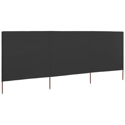 Paravento A 3 Pannelli In Tessuto 400x80 Cm Antracite - Foto 1