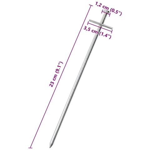 Picchetti per Tenda 24 pz 23 cm Ø6 mm in Acciaio Zincato - Foto 5