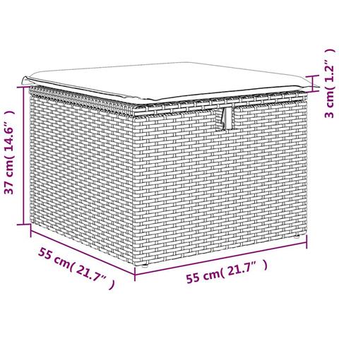 Set Divani da Giardino con Cuscini 2 pz Nero Polyrattan Acacia - Foto 8