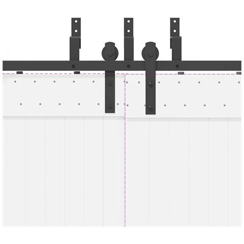 Kit di Binari per Porte Scorrevoli 427 cm Acciaio Nero - Foto 9