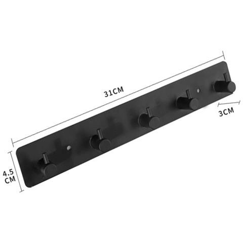 Appendiabiti Da Porta In Acciaio Inox - Ganci Metallici Senza Foratura Per Cappotti E Abiti Black - Foto 2