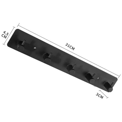 Appendiabiti Da Porta In Acciaio Inox - Ganci Metallici Senza Foratura Per Cappotti E Abiti Black - Foto 3