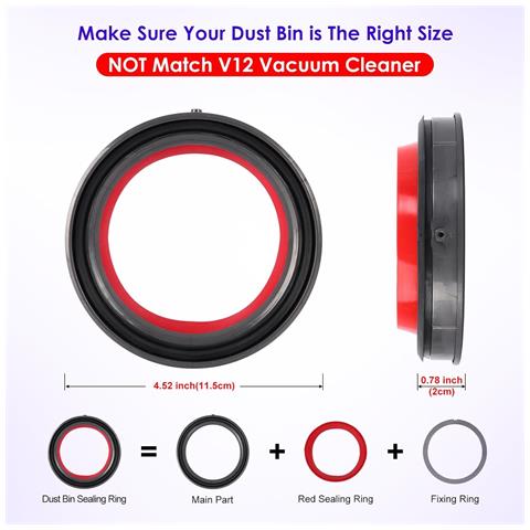 Kit Anello Di Tenuta Aggiornato Per Contenitore Della Polvere Dyson V11/v15 Gen5/sv Series + Cacciavite T8 - Foto 1