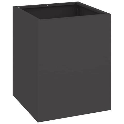 Vaso da giardino Nero 32 x 32 x 40 cm Acciaio laminato a freddo - Foto 1