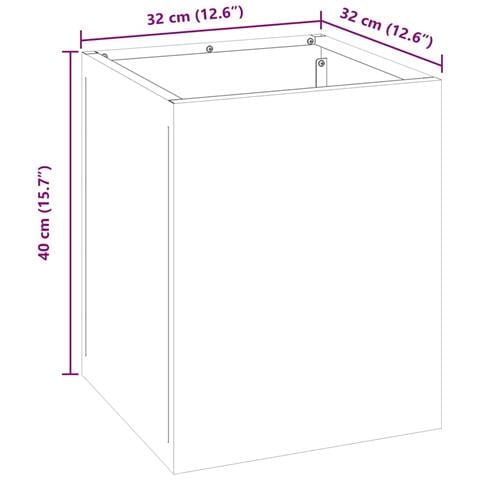 Vaso da giardino Nero 32 x 32 x 40 cm Acciaio laminato a freddo - Foto 9