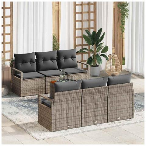 Set Divano da Giardino 7 pcs Grigio - Foto 2