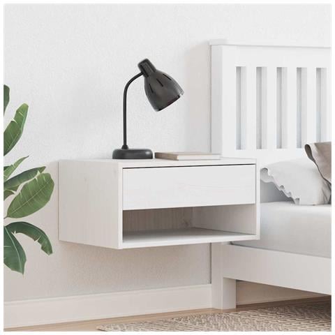 Comodino 2 pcs Bianco 50 x 32.5 x 24 cm Legno di pino massello - Foto 2