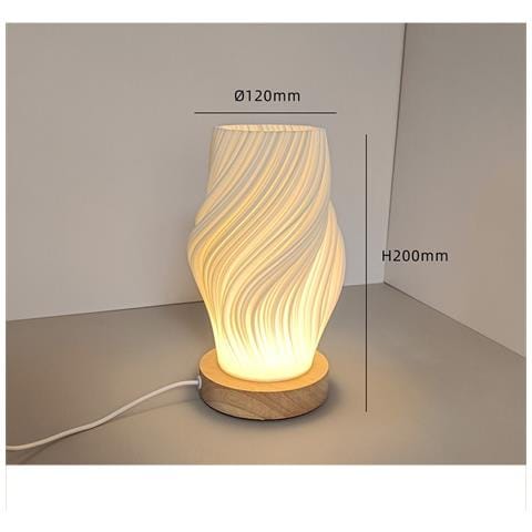 Lampada Da Scrivania Dimmerabile Usb Con Base In Legno - Lampada Da Comodino In Stile Nordico - Foto 2